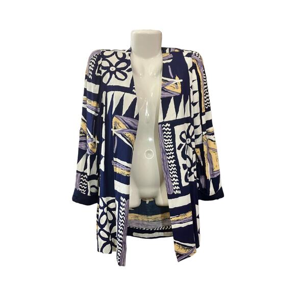 Peri Petites Women's Artsy Long Sleeve Open Front Blazer | Size 8 VINTAGE 80s - Picture 2 of 10